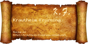 Krautheim Fruzsina névjegykártya